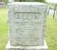 Headstone of John Llewellyn ALLIN (1860-1899); his wife Melissa (m.n. CULBERT, 1861-1946) and their children Elton Culbert ALLIN (1886-1917) and Flossie Nina ALLIN (1889-1966).