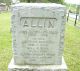 Headstone of John Llewellyn ALLIN (1860-1899); his wife Melissa (m.n. CULBERT, 1861-1946) and their children Elton Culbert ALLIN (1886-1917) and Nina Flossie ALLIN (1889-1966)